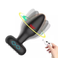 Plug anal vibratório em silicone com rotação 360° e controle remoto na internet