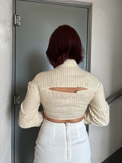 Cropped listrado yellow - comprar online