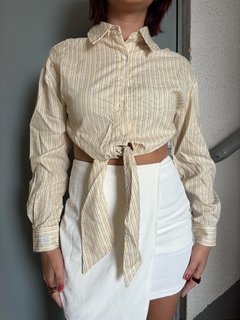 Cropped listrado yellow