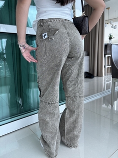 Calça jeans wide leg cargo soft - Dameda