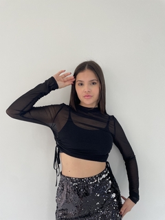 Cropped tule black