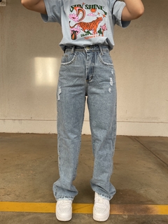 Calça jeans wide leg spance