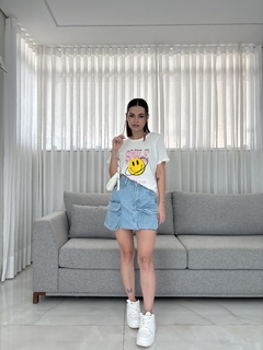 Saia jeans cargo bolt - loja online