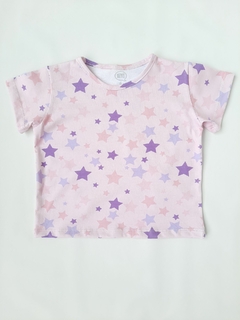 REMERA M/C ESTRELLAS LILAS