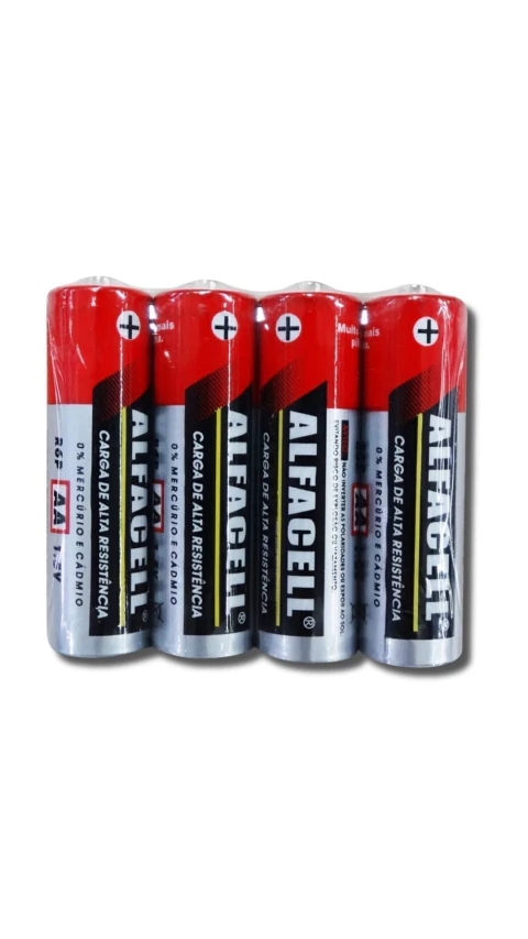 Pilha Comum PQ AA 1.5V com 4 Unidades Alfacell - comprar online