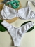 Biquiní retrô branco textura - Fabi Rocha Boutique