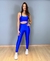Top azul canelado