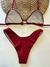 Bíquini cortininha marquinha textura vermelho bordô - Fabi Rocha Boutique
