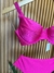Imagem do Biquíni retrô com calcinha hot pant pink acetinado
