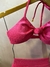 Biquiní frente única com calcinha hot pant rosê na internet