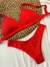 Biquíni top fixo vermelho textura