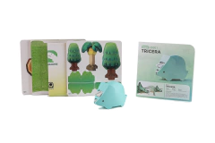 Halftoys Dinosaurio Playset 16cm Triceratops + Diorama Muñeco encastre iman - All4Toys