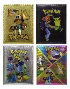 Sobre de Cartas Pokemon Doradas Plateadas Multicolor Black Negro X10 cartas