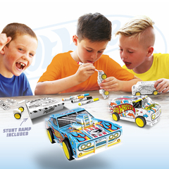 Bladez Toys 35299 Hot Wheels 1:32 P.Back x2 Colorear y armar Auto/Camioneta - All4Toys