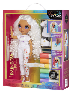 Rainbow High Muñeca Con Ojos Morados Pinta Y Crea Tu Moda Color Create 501077 - All4Toys
