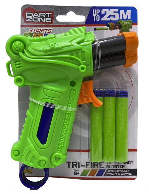 Armas Dart Zone 61085 - Pistola Trifire 15cm 3 tiros