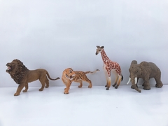 Animal World 99740 Playset 31cm Pack X4 Leon, Tigre, Elefante y Jirafa - comprar online