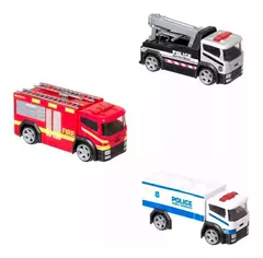 Autos Teamsterz 14065 - Camion Emergencia 12cm Bombero - Policia - Rescue - Grua Policia - comprar online