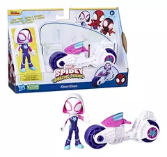 Imagen de Spidey Hasbro 6777 Figura Articulada Moto 15cm + Personaje 10cm