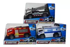 Autos Teamsterz 14065 - Camion Emergencia 12cm Bombero - Policia - Rescue - Grua Policia