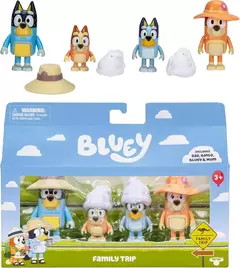 Bluey 13013 / 13051 / 17366 Set de 4 Figuras Familia y Amigos