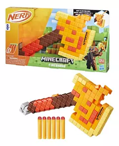 Pistola Lanza Dardos Nerf Minecraft Firebrand Hacha Hasbro 8954