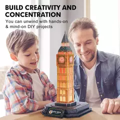 Cubic Fun Rompe 3D 67378 Big Ben Londres 32Piezas LED Night Edition - All4Toys