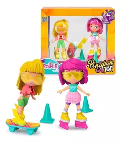 Pinypon 2000 TOP GIRLS Pack x2 Muñecas 11cm Roller Skate Girls - comprar online