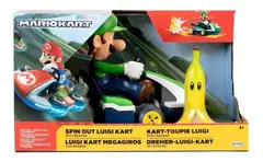 Mario Bros 40508 - Vehiculo 13cm Mario Kart 360° Mega Giros Banana - Luigi