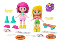 Imagen de Pinypon 2000 TOP GIRLS Pack x2 Muñecas 11cm Roller Skate Girls