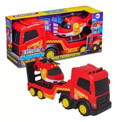 Autos Teamsterz 14181 - Playset Camion Transportador Robusto 40cm + Helicoptero Bombero - All4Toys