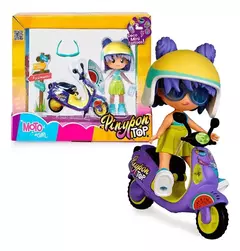 Pinypon 3000 TOP GIRLS Muñecas 11cm + Moto y Accesorios