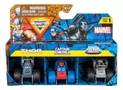 Monster JAM - Escala Mini/Micro 58795 Pack x3 Autos Marvel