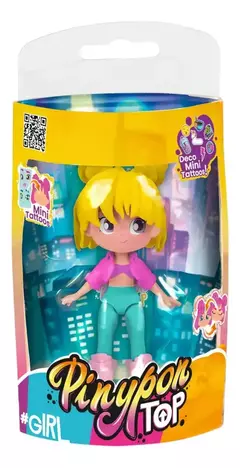 Pinypon 0000 TOP GIRLS Muñeca 11cm Blister Con Stickers