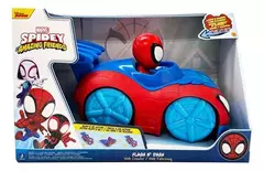 SPIDEY and his Amazing Friends 0124 Vehiculo c/Figura incorporada Luz y Sonido Flash N´ Dash
