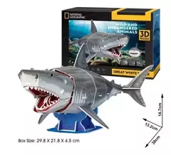 Cubic Fun Rompe 3D 67357 National Geographic Gran Tiburon Blanco 72 Pzas - tienda online