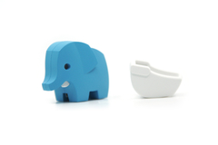 Animales de selva Halftoys Baby Playset 09cm Baby Elefante + Cuna Muñeco encastre iman - All4Toys
