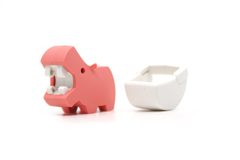 Animales de selva Halftoys Baby Playset 09cm Baby Hipopotamo + Cuna Muñeco encastre iman