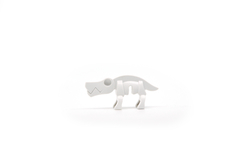 Imagen de Animales de selva Halftoys Baby Playset 09cm Baby Cocodrilo + Cuna Muñeco encastre iman