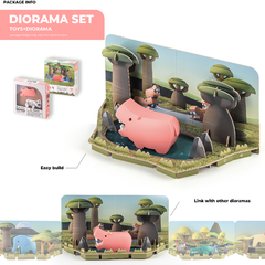 Halftoys Animal Playset 16cm Hipopotamo + Diorama Muñeco encastre iman