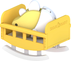 Halftoys Baby Playset 09cm Baby Estegosaurio + Cuna Muñeco encastre iman