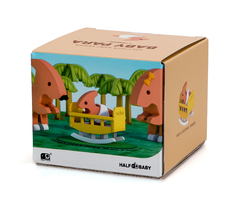 Halftoys Baby Playset 09cm Baby Parasaurolofus + Cuna Muñeco encastre iman