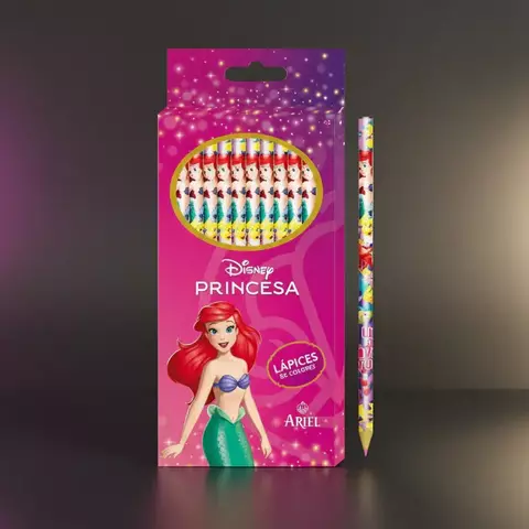 Set x12 Lapices de Colores - La Sirenita