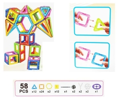 Bloques Magneticos Magic Magnetic de 58 piezas - comprar online