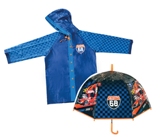Combo Paraguas y Piloto Lluvia niños Impermeable Plastico Hotwheels auto - comprar online