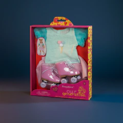 Our Generation BD30472Z Set Accesorios Mediano Conj Retro Patin 4 Ruedas