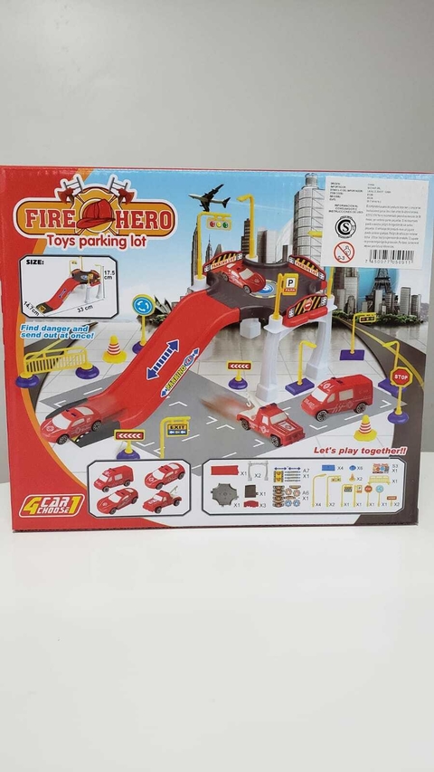 Parking Estacionamiento Bombero 37 Pz + 1 Auto