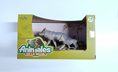 Animal World 99717 Playset 19cm - Pack x2 - Lobos Flia