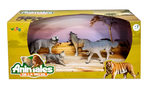 Animal World 99752 Playset 31cm - Pack x4 - Lobos Flia