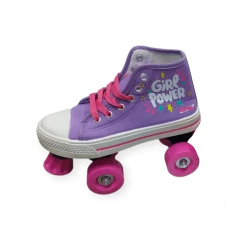 Imagen de Patin 69031 Zapatilla Violeta de Lona 4 Ruedas Estampado Rock Talle 28"